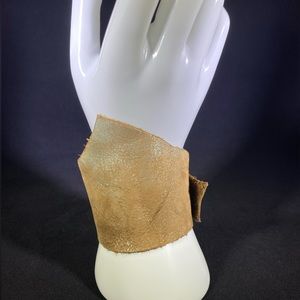 Shiny Gold Leather Wrist Wrap